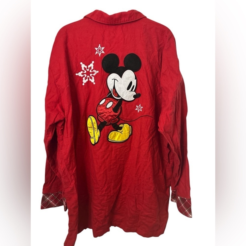 Disney Store Exclusive Red Mickey Mouse Flannel Pajama Shirt
